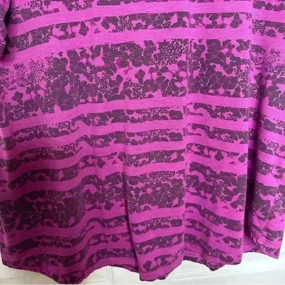 T-Shirt  Purple & Black Striped Size 1X - Picture 2 of 16